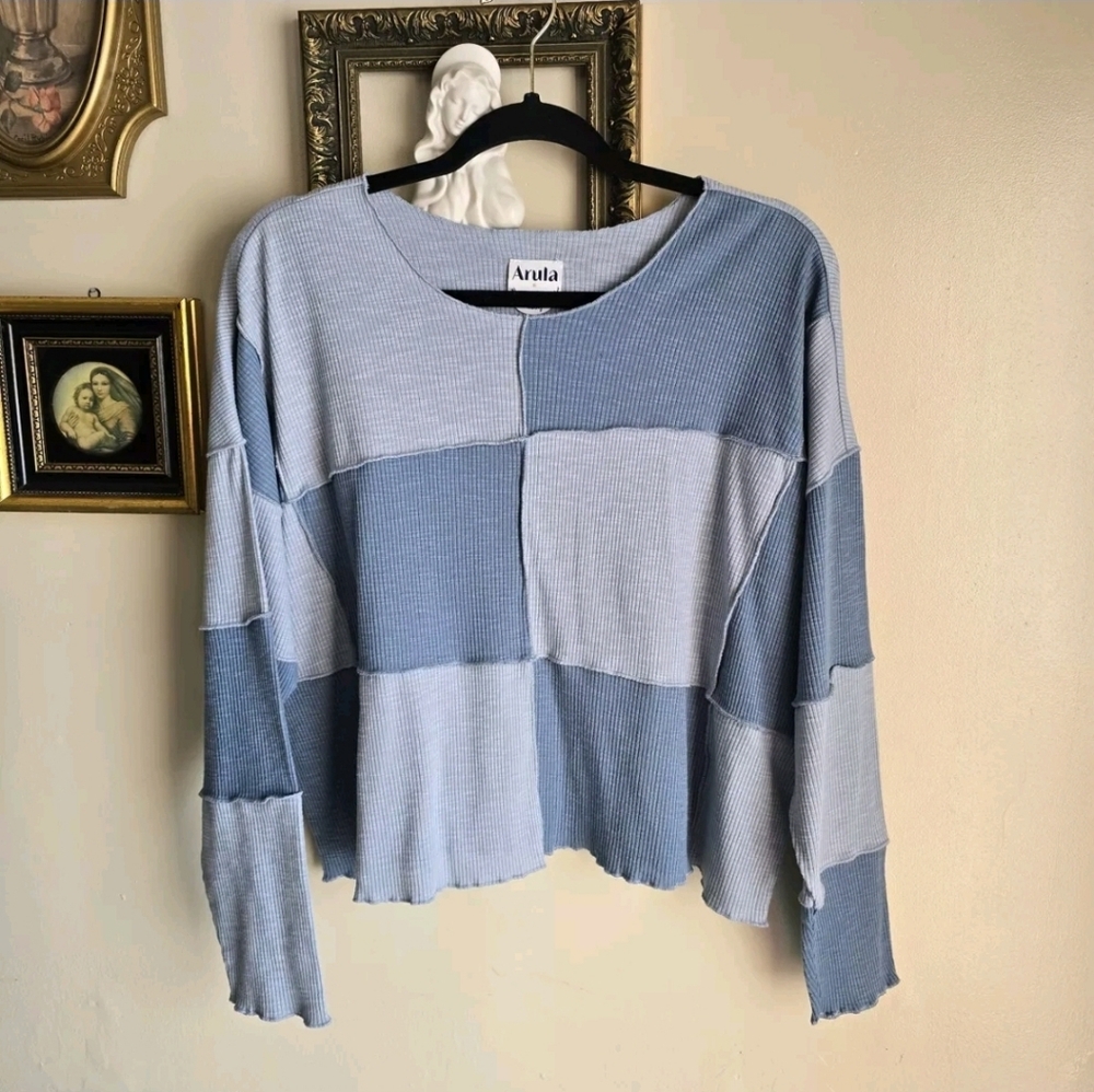 Arula Women's Blue Patchwork Top